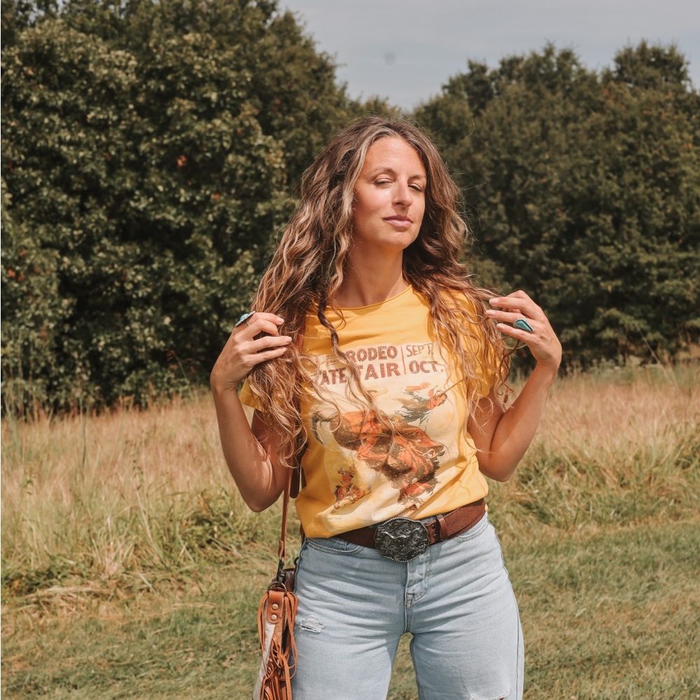 New Mustard Rodeo Rider Graphic Tee - Picture 2 of 4